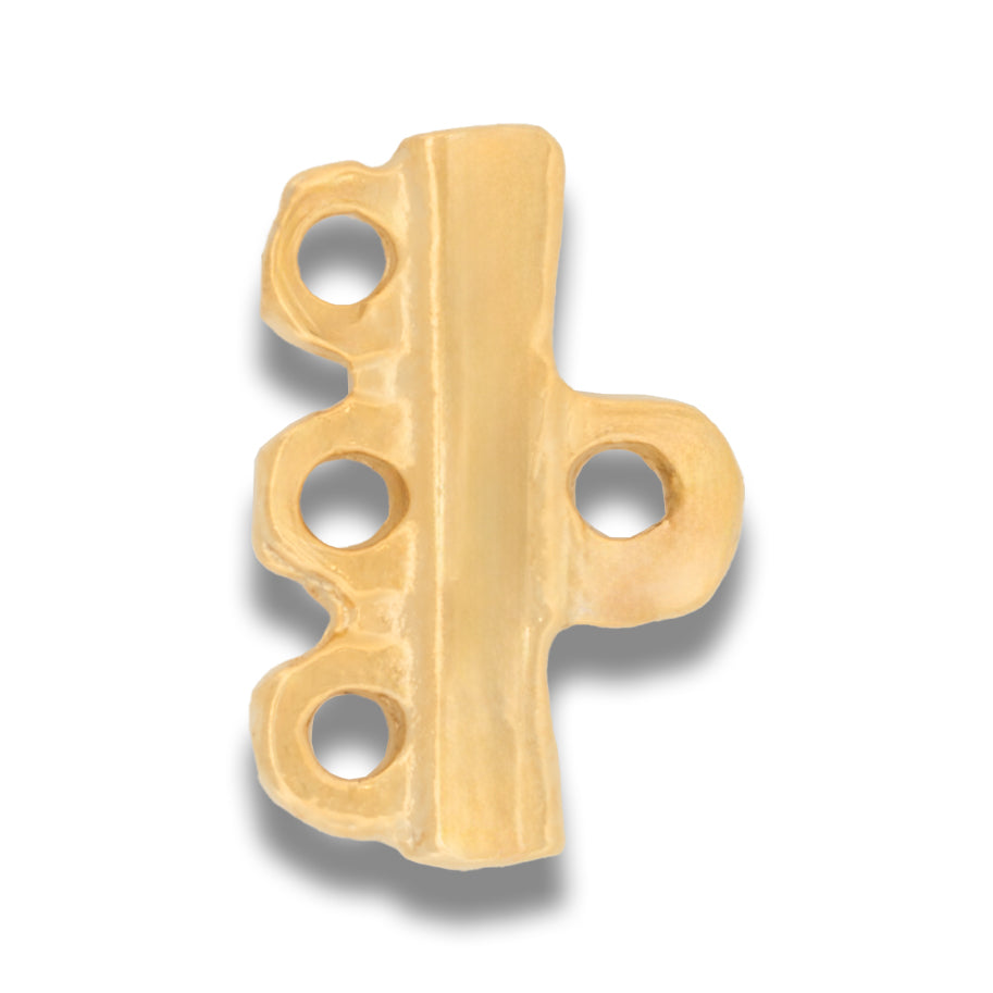 Terminal Separador de Hilo 3 Huecos con Ojal de Gold Filled X PAR