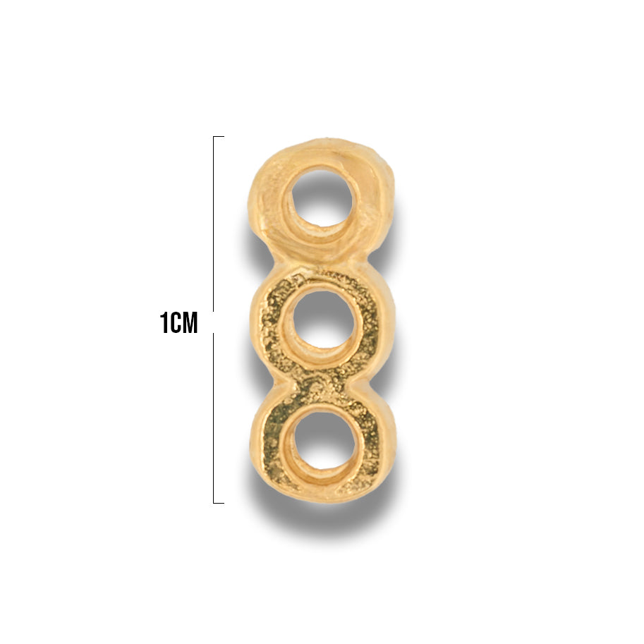 Terminal Separador de Hilo 3 Huecos de Gold Filled X PAR