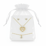 Set Mamá Corazón Cristal Blanco Rodinado