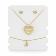 Set Mamá Corazón Cristal Blanco Rodinado