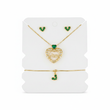 Set Mamá Corazón Cristal Verde Rodinado