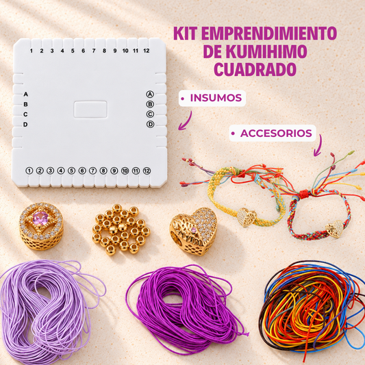 Kit Emprendimiento De Kumihimo Cuadrado