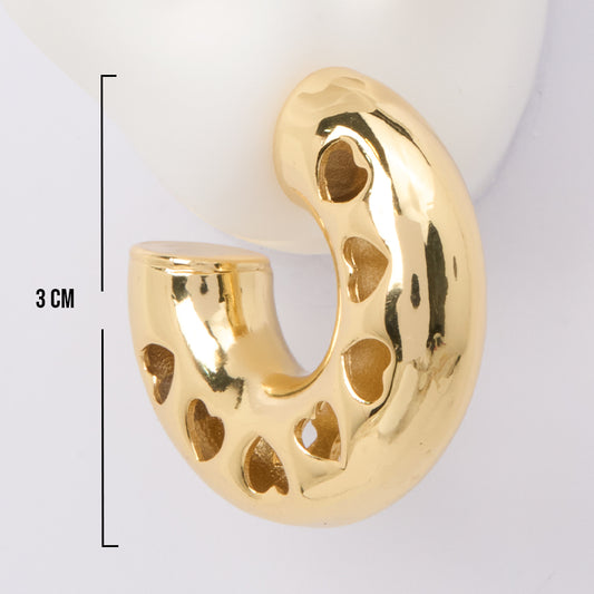 Topos Chunky Cora 03 Dorados / 3cm / x Par Rodinado