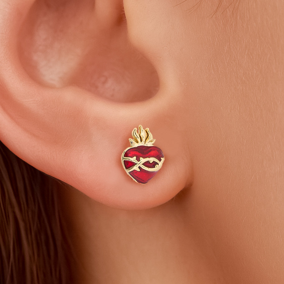Topos 139 Sagrado Corazón Dorado X Par Rodinados / 10mm