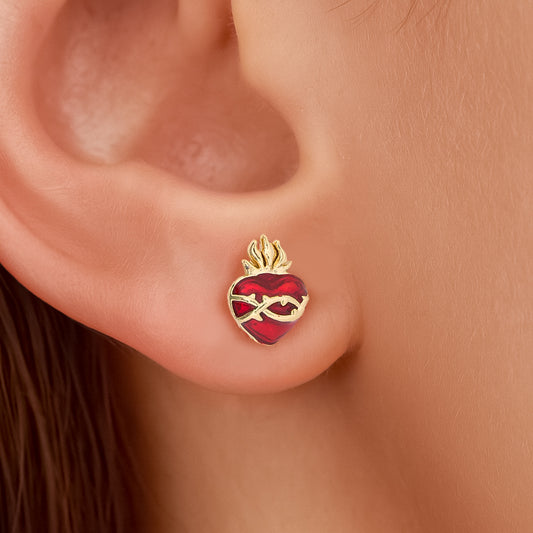 Topos 139 Sagrado Corazón Dorado X Par Rodinados / 10mm