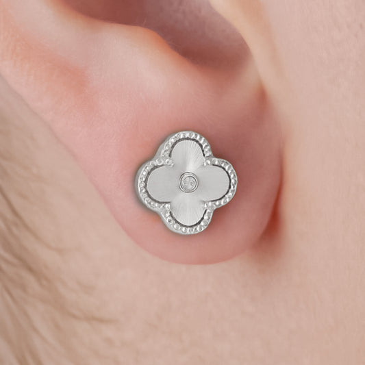Topos Trebol Clov Mini Plateados X Par Rodinados