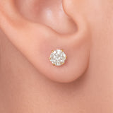 Topos Redondo Puntas Circón X Par Rodinados / 6mm