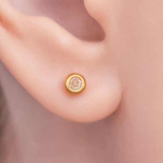 Topos Circulo Circón X Par Rodinados / 3mm