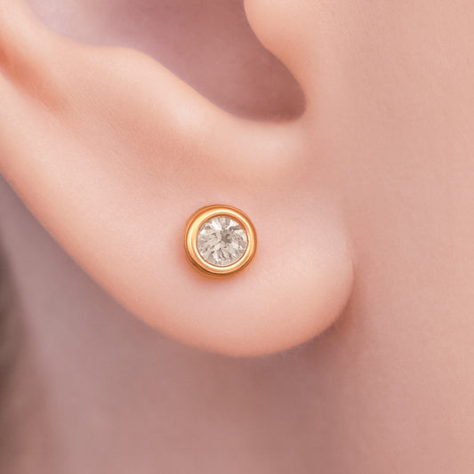 Topos Circulo Circón X Par Rodinados / 4mm
