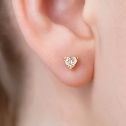 Topos Corazón Circón X Par Rodinados / 3mm