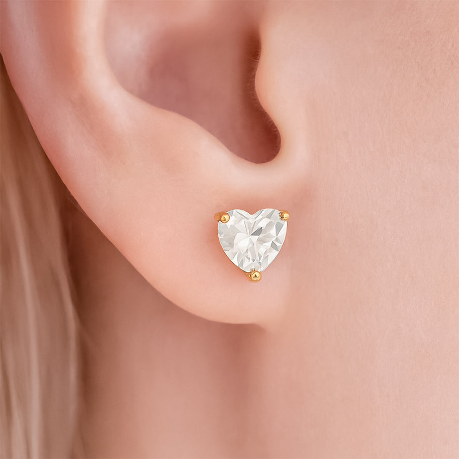 Topos Corazón Circón X Par Rodinados / 8mm