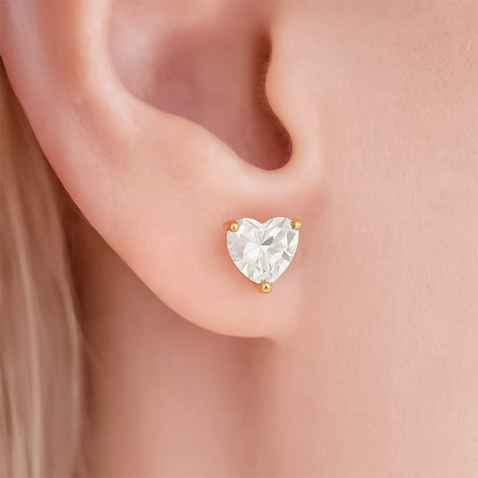 Topos Corazón Circón X Par Rodinados / 8mm