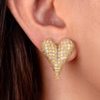 Topos Corazón Chunky Circón Dorado X Par Rodinados / 2.5cm