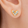 Topos Corazón Cristal Piedra Blanca x Par Rodinados / 8mm