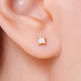 Topos Cuadrado Circón X Par Rodinados / 3mm