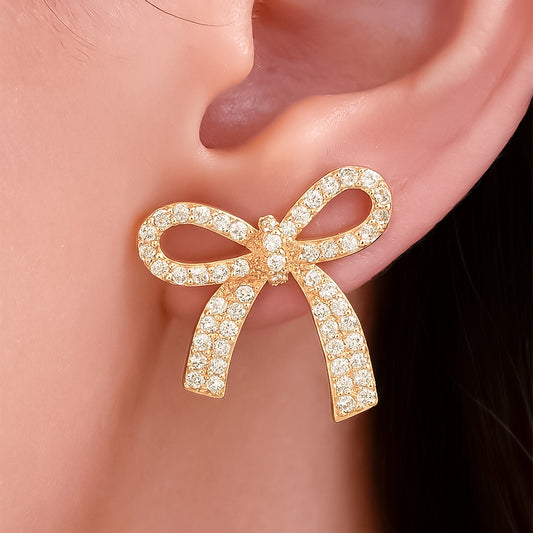 Topos Moño Coquette Dorado X Par Rodinados /