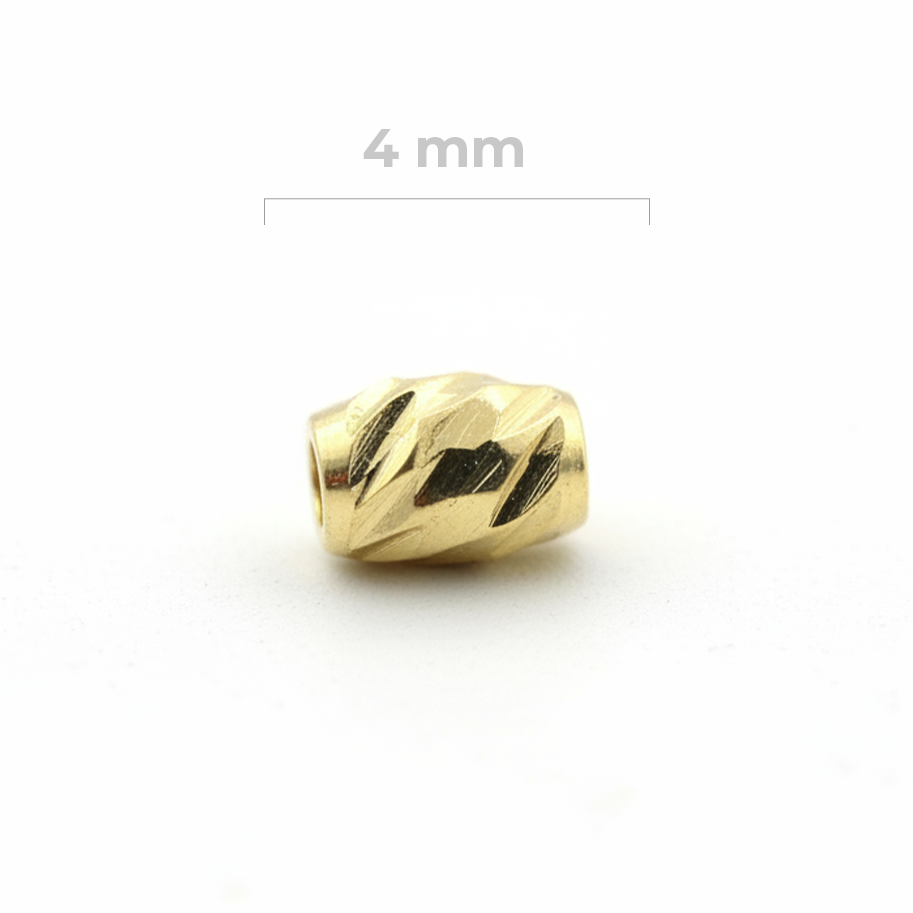 Tambor Diamantado Oro Laminado 4mm Dorado