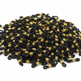 Terminal De Gafas Silicona Negra Con Dorado x Par