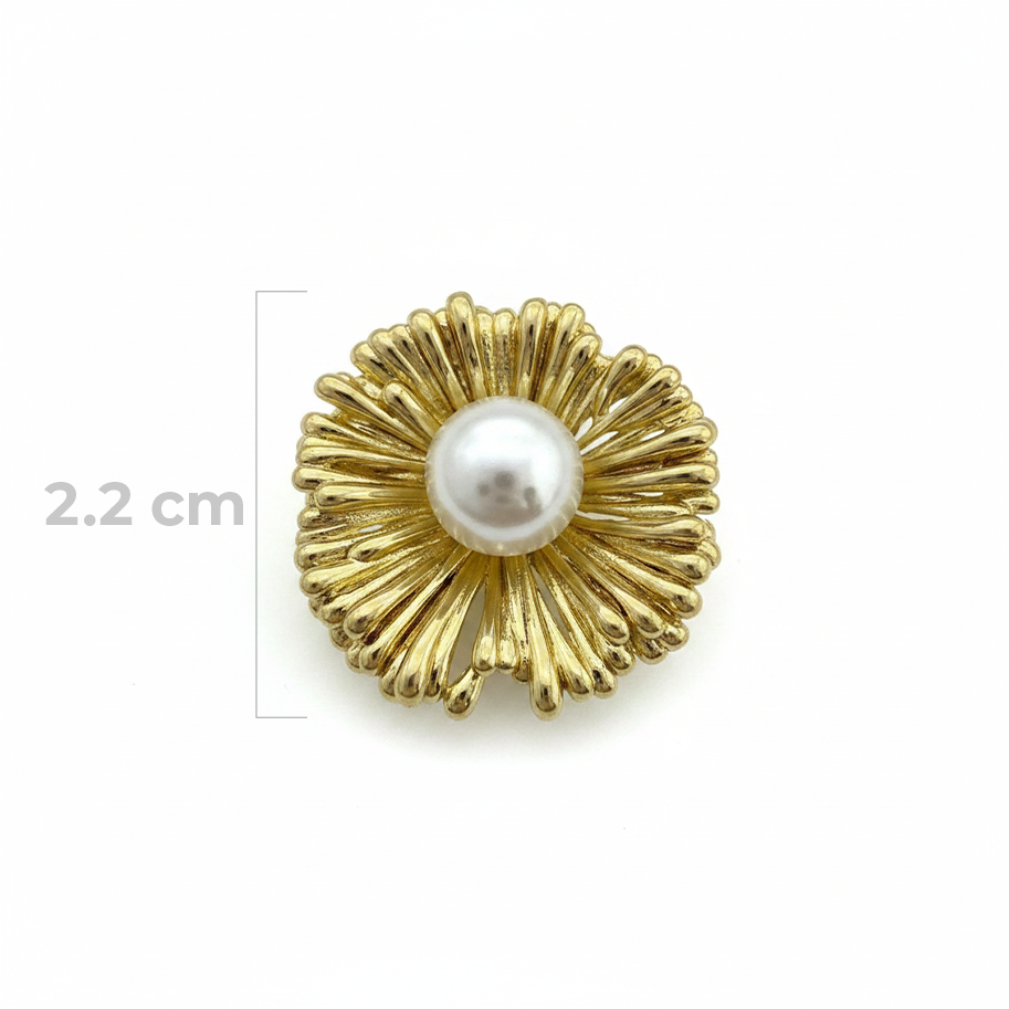Topos 198 Flor Perla X Par Dorado Rodinado