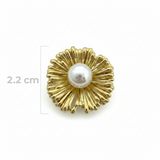 Topos 198 Flor Perla X Par Dorado Rodinado