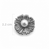 Topos 199 Flor Perla X Par Plateado Rodinado
