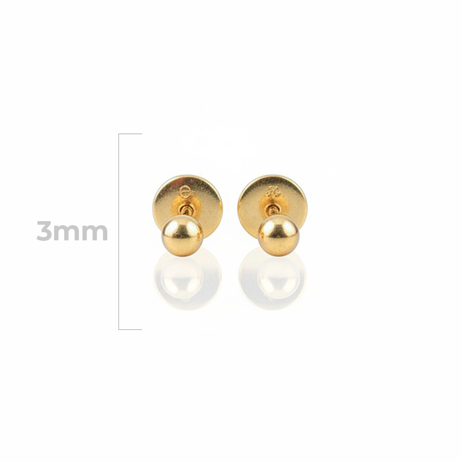Topos Balin 3 mm Oro Laminado x par