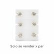 Topos Circon 5 mm Oro Laminado x par