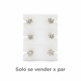 Topos Circon 5 mm Oro Laminado x par