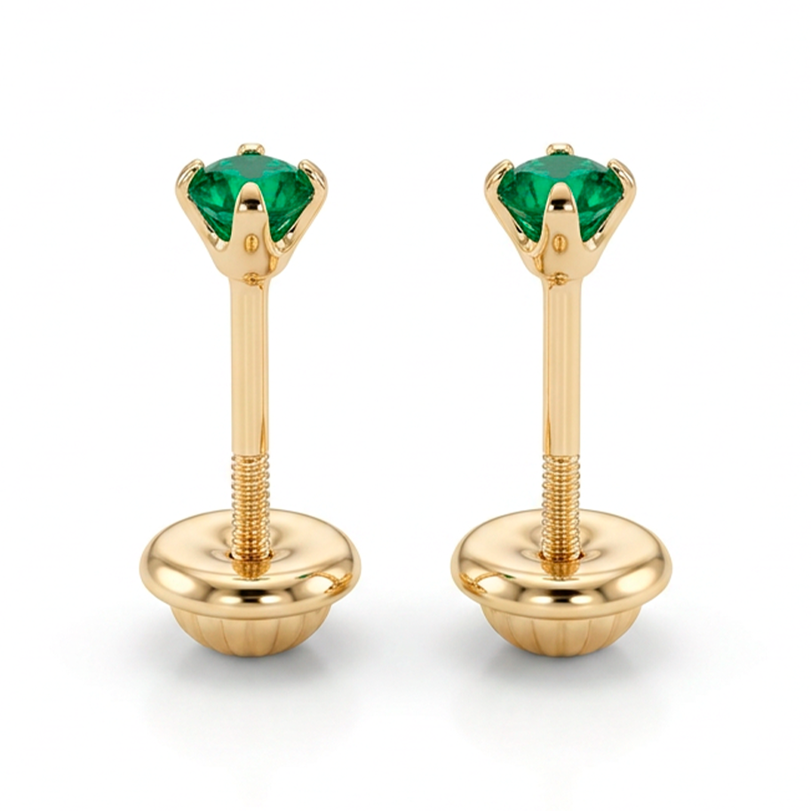 Topos Circon Verde 3mm Oro Laminado