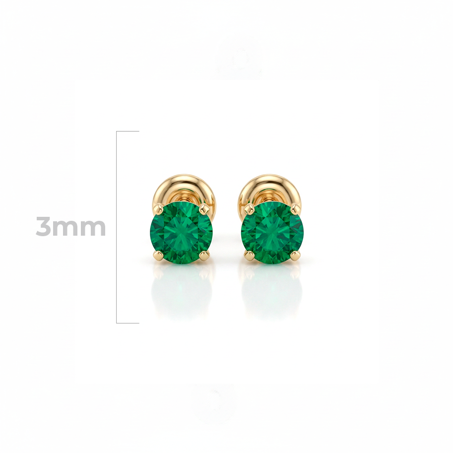 Topos Circon Verde 3mm Oro Laminado