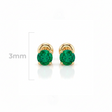 Topos Circon Verde 3mm Oro Laminado