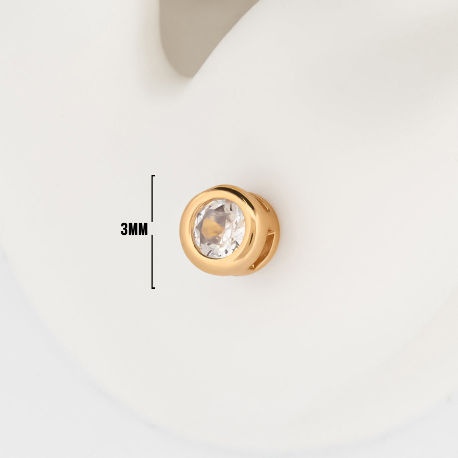 Topos Circulo Circón X Par Rodinados / 3mm