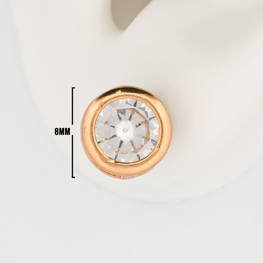 Topos Circulo Circón X Par Rodinados / 6mm