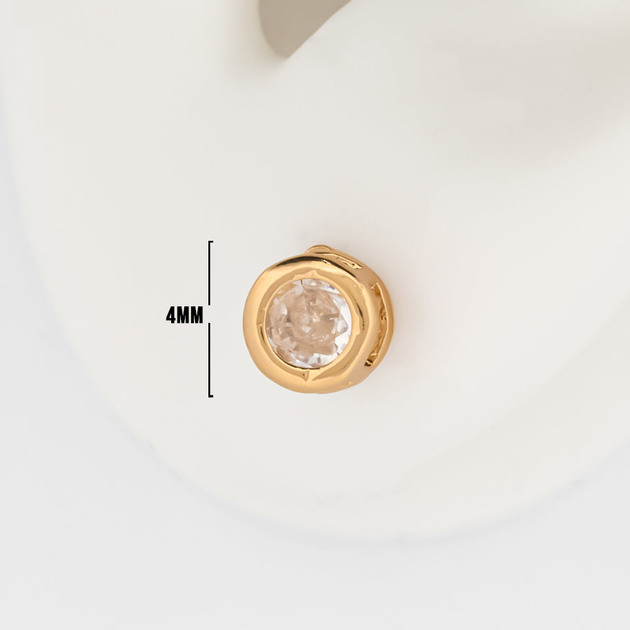 Topos Circulo Circón X Par Rodinados / 4mm
