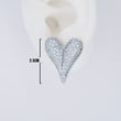 Topos Corazón Chunky Circón Plateado X Par Rodinados / 2.5cm