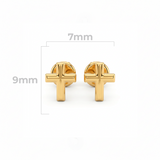Topos Cruz Lisa Oro Laminado X Par