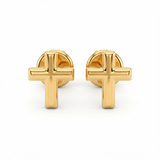 Topos Cruz Lisa Oro Laminado X Par
