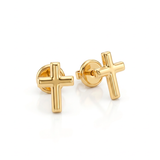 Topos Cruz Lisa Oro Laminado X Par