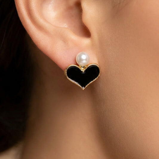 Topos Economy Corazón Negro Perla Fantasía x Par