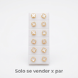 Topos Trebol Blanco Oro Laminado x par