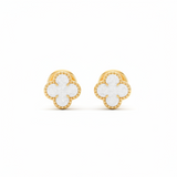 Topos Trebol Blanco Oro Laminado x par