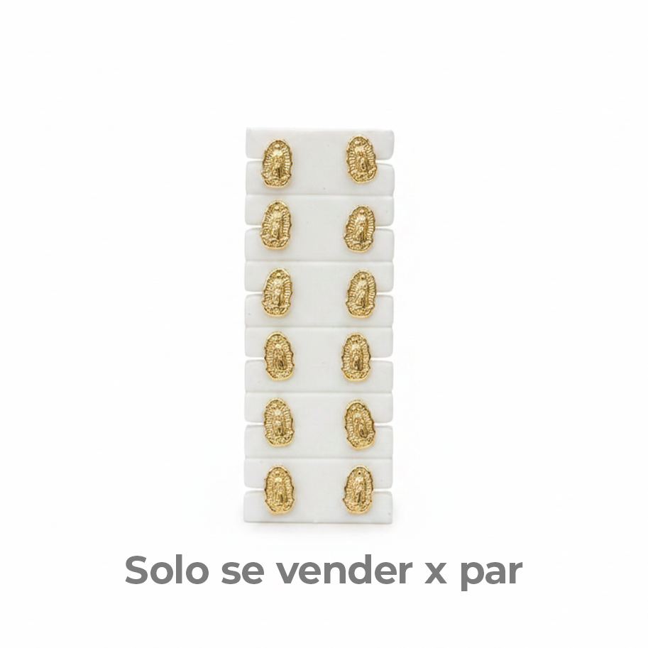 Topos Virgen Guadalupe Oro Laminado x par