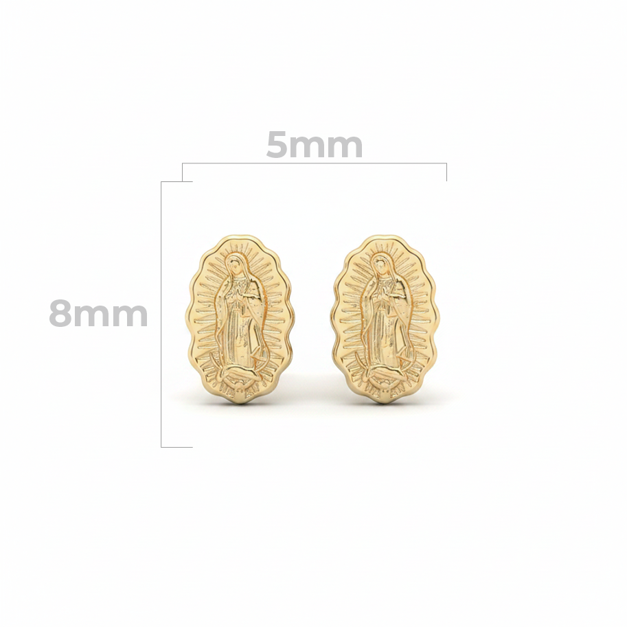 Topos Virgen Guadalupe Oro Laminado x par