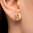 Topos Virgen Milagrosa Oro Laminado x par