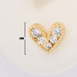 Topos Corazón Cristal Piedra Blanca x Par Rodinados / 8mm