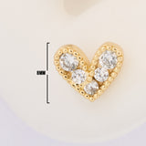 Topos Corazón Cristal Piedra Blanca x Par Rodinados / 8mm