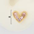 Topos Corazón Cristal Piedra Rosado X Par Rodinados / 8mm