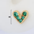 Topos Corazón Cristal Piedra Verde X Par Rodinados / 8mm