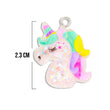 Dije Unicornio Con Glitter Acrílico
