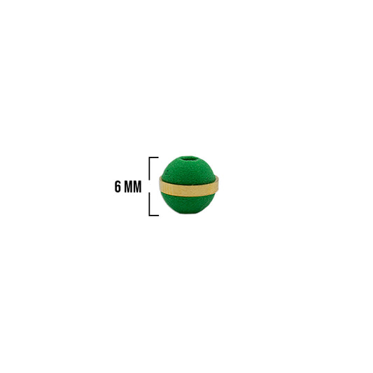 Bola Neopreno 1 Argolla Gruesa Dorada / Verde Neón